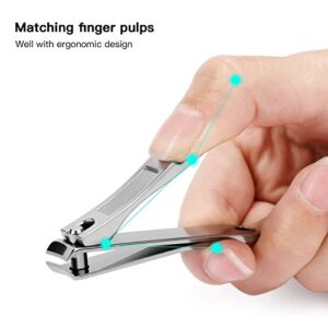 BESTOPE PRO Nail Clipper Set Professional Fingernail Clipper Toenail Clipper Slant Edge Nail Cutter with Metal Case Stainless Steel Sharp Nail Trimmer Set for Men and Women Black 3 Piece Assortment