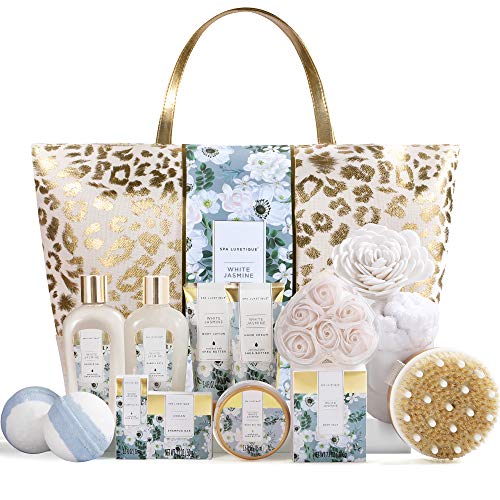 Spa Gift Baskets, Spa Luxetique Spa Gifts for Women, 15pcs Spa Gift Set Includes Bath Bombs, Essential Oil, Hand Cream, Bath Salt and Luxury Tote Bag, Gift for Women