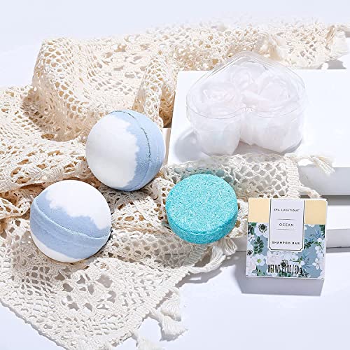 Spa Gift Baskets, Spa Luxetique Spa Gifts for Women, 15pcs Spa Gift Set Includes Bath Bombs, Essential Oil, Hand Cream, Bath Salt and Luxury Tote Bag, Gift for Women