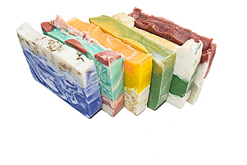 Floral Soap Collection -6(Six) 2Oz Guest Bars, Sample Size Soap Set -Natural Handmade Soaps. Brazilian Mud, Orange, Bamboo Lilac, Lavender, Rose and Avocado Soap - Falls River Soap Company