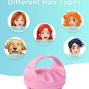 HEETA Hair Shampoo Brush, Upgraded Wet & Dry Hair Scalp Massager with Soft Silicone, Scalp Exfoliator for Remove Dandruff, Scalp Scrubber Hair Care Tools for Women, Men, Pets (Pink)