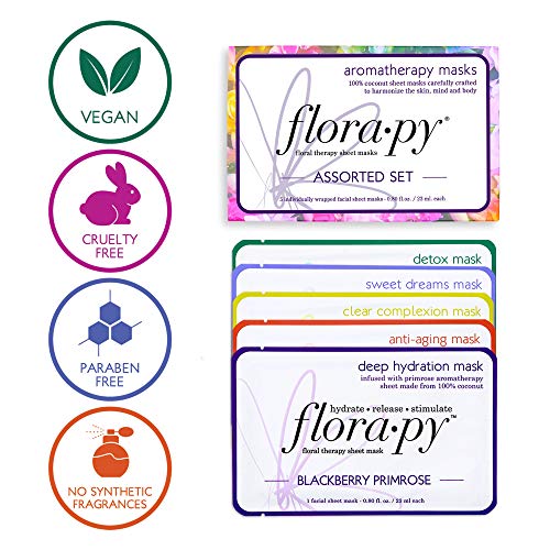 Florapy Beauty Assorted Sheet Mask Set, 5 Count