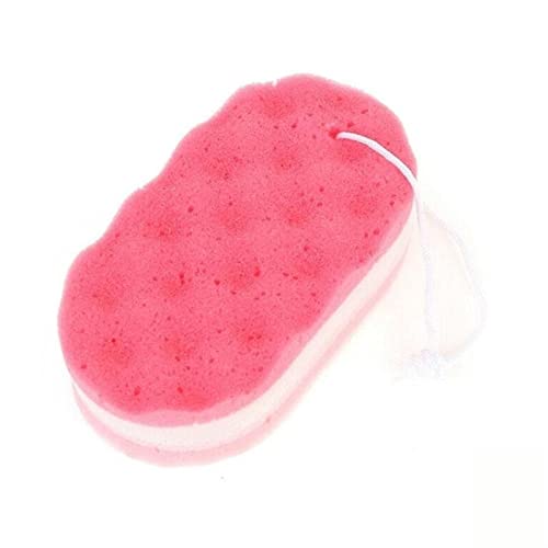 INGVY Dry Brushing Body Brush Three Layer Wave Bath Sponge Body Brush Skin Cleansing Massage Cleaning Shower Brush Adult Foam Scrub Towel Rope Holder (Color : Red)