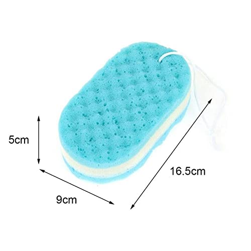 INGVY Dry Brushing Body Brush Three Layer Wave Bath Sponge Body Brush Skin Cleansing Massage Cleaning Shower Brush Adult Foam Scrub Towel Rope Holder (Color : Red)