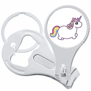 chubby unicorn nail clippers plus bottle opener keychain