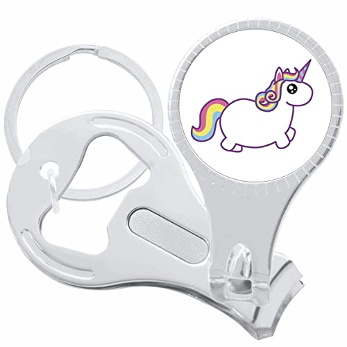 Chubby Unicorn Nail Clippers Plus Bottle Opener Keychain