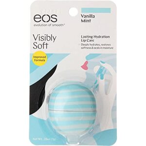 EOS Visibly Soft Lip Balm Sphere, Vanilla Mint 0.25 oz (Pack of 4)