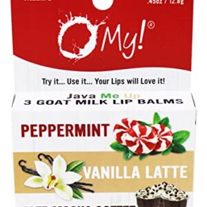 O My! Goat Milk Lip Balm - 3 Pack | Shea Butter and Vitamin E | Free of Parabens & More | Handcrafted in USA