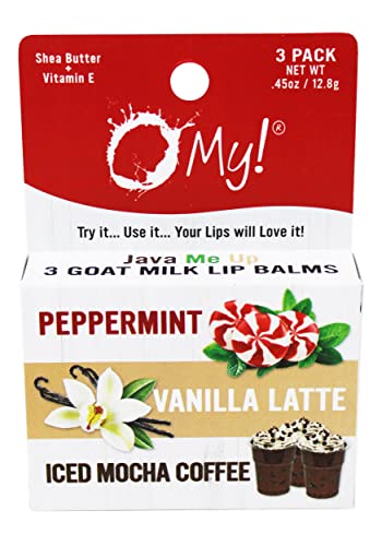 O My! Goat Milk Lip Balm - 3 Pack | Shea Butter and Vitamin E | Free of Parabens & More | Handcrafted in USA