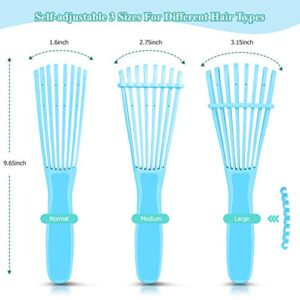 Detangling Hair Brush, Detangling brush for Adults and Kids, Comb Set for Kinky Curly Coily and Wavy Hair, For Wet and Dry Hair, Afro American Type 3a-4c, Comfortable Grip, Easy to Clean(Blue)