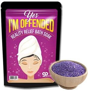 yes, i’m offended bath soak – purple bath salts luxury bath girlfriend gifts for best friends bath and body gifts for women mediterranean sea salts sarcastic gifts funny novelty bath spa gifts