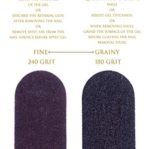 Pasasfashion Two Way Emery Nail File Board 180/240 Grit for Gel Nail/Acrylic Nail/Nail Polish (No Letter Matte Black 10 pics in)