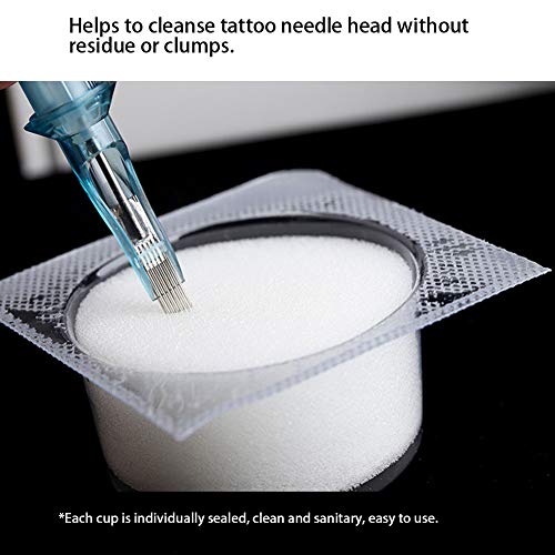 koulate Tattoo Dip Cup Cap, Tattoo Pin and Tip Enjuague Dip Clean Cartucho Profesional Dip Foam Cleaning Cup Tattoo Clean Supplies para accesorios de tatuaje