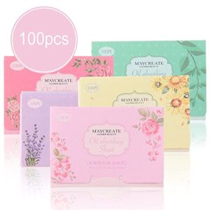 Facial Clean Lavender Blotting Sheets Makeup Tools Green Tea Chamomile Absorbent Paper 100Sheets/Bag(7)