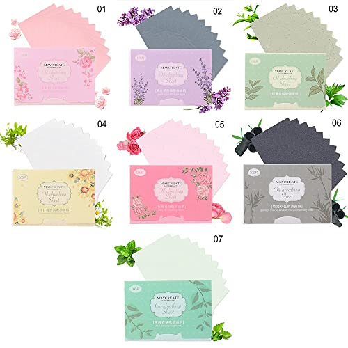 Facial Clean Lavender Blotting Sheets Makeup Tools Green Tea Chamomile Absorbent Paper 100Sheets/Bag(7)