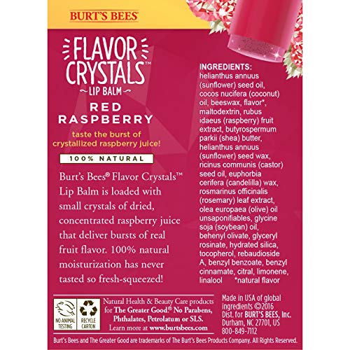 Burts Bees Red Raspberry Flavour Crystals Lip Balm, 4.53 GR