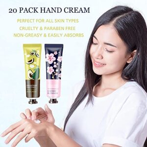 NIYET 20 Pack Hand Cream Gift Set for Dry Cracked Hands & Working Hands, Mini Hand Lotion Travel Size, Scented Hand lotion Moisturizing Hand Care Cream Gift for Women