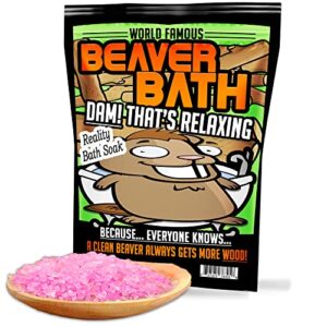 beaver bath soak – pink bath salts luxury bath funny girlfriend gifts for best friends funny bath products sea salts funny spa gifts for women naughty gag gifts bachelorette party favors