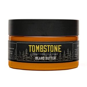 live bearded: beard butter – tombstone – leave in conditioner for beards – 3 oz. – moisturize, style, condition – all-natural ingredients with shea butter – light to medium hold – made in the usa