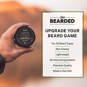 Live Bearded: Beard Butter - Tombstone - Leave in Conditioner for Beards - 3 oz. - Moisturize, Style, Condition - All-Natural Ingredients with Shea Butter - Light to Medium Hold - Made in the USA