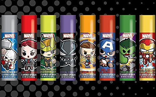 Taste Beauty Marvel Comic Book–Themed Flavored Lip Balm Variety Pack, 8 Tubes