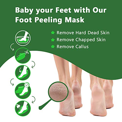 Foot Peel Mask - 5 Pack of Tea Tree Foot Mask - Removes Calluses,Dead and Dry Skin - Repairs Rough Heels, Foot Peeling Mask for Women and Men