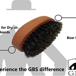 G.B.S Men Beard & Mustache Brush 100% Boar bristle Wooden Handle Brush for Perfect Grooming & Soften Facial Hair Professional Beard Brush for Super-Stylish Beard, Adds Shine