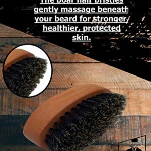 G.B.S Men Beard & Mustache Brush 100% Boar bristle Wooden Handle Brush for Perfect Grooming & Soften Facial Hair Professional Beard Brush for Super-Stylish Beard, Adds Shine