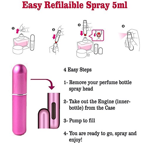 Topseller 5ml Portable Mini Refillable Perfume Atomizer Bottle for Travel Spray Scent Pump Case Multicolor - 8 Pack