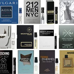 Cologne Sampler Pour Homme - High End Designer Fragrance Samples For Men (A - Pack of 12 Sample Vials)