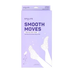 spalife smooth moves peeling foot masks natural fruit acids, honey, & aloe (3 pairs)
