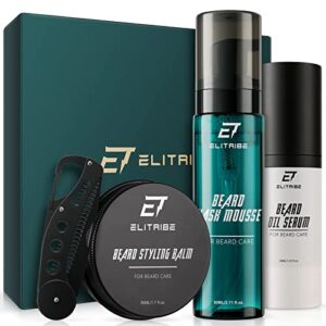 elitribe beard grooming kit – light scent without overbearing, with a heavy metal comb – beard care kit for men.