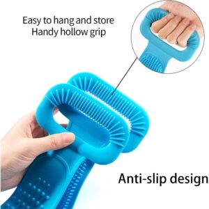 Silicone Back Scrubber for Shower 35.5 inches/90 cm Silicone Body Scrubber with Handle Bath Body Brush Back Washer Extra Long Back Scrubber for Shower for Men and Women Deep Clean, Massage Skin