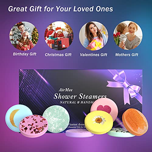 Shower Steamers - Pack of 8 Aromatherapy Shower Bombs Tablets Gift Sets. Mother's Day, Christmas, Best Gift Ideas, Perfect Gifts for Wife, Women