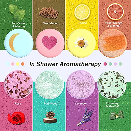 Shower Steamers - Pack of 8 Aromatherapy Shower Bombs Tablets Gift Sets. Mother's Day, Christmas, Best Gift Ideas, Perfect Gifts for Wife, Women