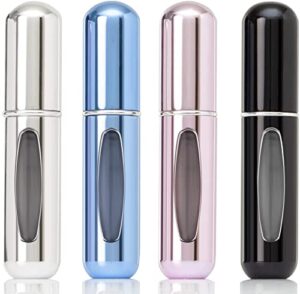 mini refillable perfume atomizer bottle – portable refillable spray, atomizer perfume bottle, scent pump case, perfume atomizer refillable travel (5ml, 4 pack)