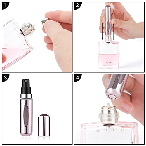 Mini Refillable Perfume Atomizer Bottle - Portable Refillable Spray, Atomizer Perfume Bottle, Scent Pump Case, Perfume Atomizer Refillable Travel (5ml, 4 Pack)