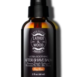 Lather & Wood Aftershave Balm - Aftershave Lotion and Cologne in-one - Bay Rum