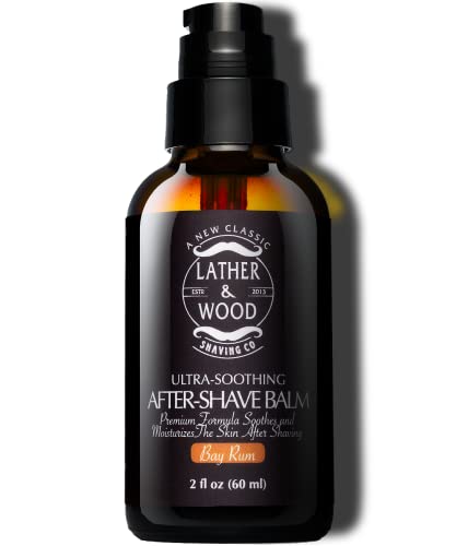 Lather & Wood Aftershave Balm - Aftershave Lotion and Cologne in-one - Bay Rum