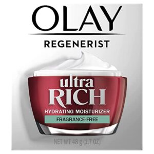 olay regenerist ultra rich face moisturizer, 1.7 oz + whip face moisturizer travel/trial size gift set