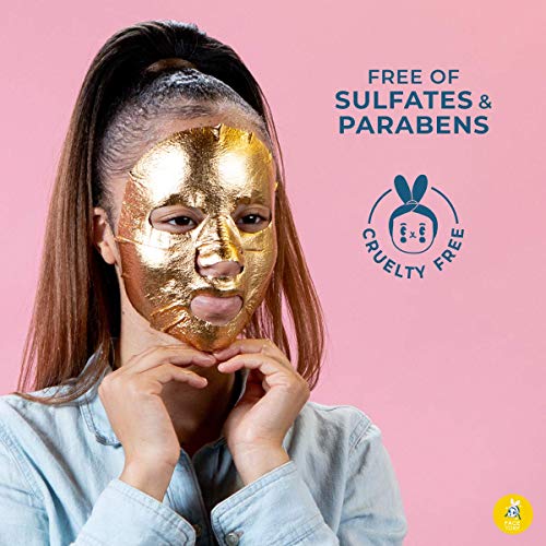 FACETORY Be Bright Be You Illuminating Gold Foil Mask with Vitamin C - Improve Oily, Combo, Dry, and Dull Skin - Moisturizes, Revitalizes, and Evens Out Skin Tone (Pack of 10)