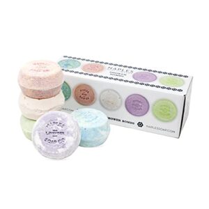 naples soap company shower bomb aromatherapy variety box, steamer tablets create a spa-like experience at home with scents, set of 5 shower bombs