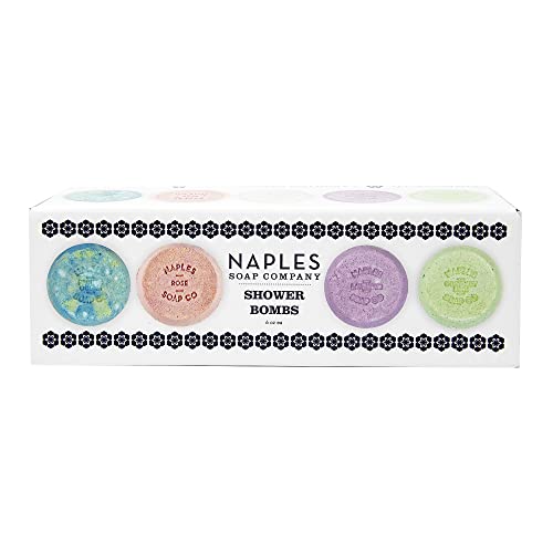 Naples Soap Company Shower Bomb Aromatherapy Variety Box, Steamer Tablets Create a Spa-Like Experience at Home with Scents, Set of 5 Shower Bombs