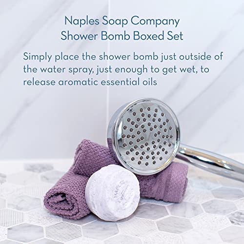 Naples Soap Company Shower Bomb Aromatherapy Variety Box, Steamer Tablets Create a Spa-Like Experience at Home with Scents, Set of 5 Shower Bombs