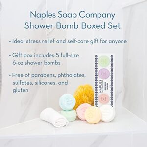 Naples Soap Company Shower Bomb Aromatherapy Variety Box, Steamer Tablets Create a Spa-Like Experience at Home with Scents, Set of 5 Shower Bombs