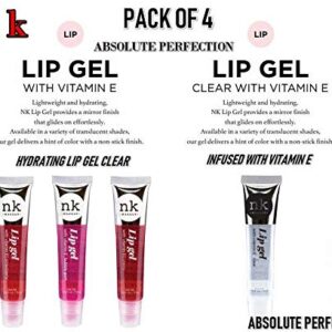 4 Pack Nicka K Lip Gel (CLEAR, STRAWBERRY, CHERRY, BUBBLE GUM)