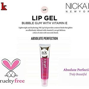 4 Pack Nicka K Lip Gel (CLEAR, STRAWBERRY, CHERRY, BUBBLE GUM)