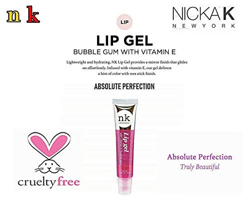 4 Pack Nicka K Lip Gel (CLEAR, STRAWBERRY, CHERRY, BUBBLE GUM)