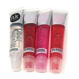 4 Pack Nicka K Lip Gel (CLEAR, STRAWBERRY, CHERRY, BUBBLE GUM)