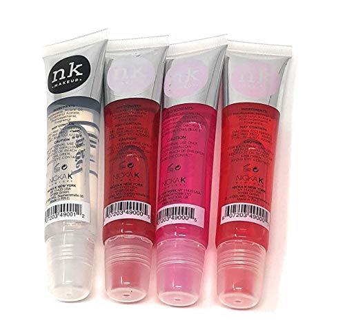 4 Pack Nicka K Lip Gel (CLEAR, STRAWBERRY, CHERRY, BUBBLE GUM)